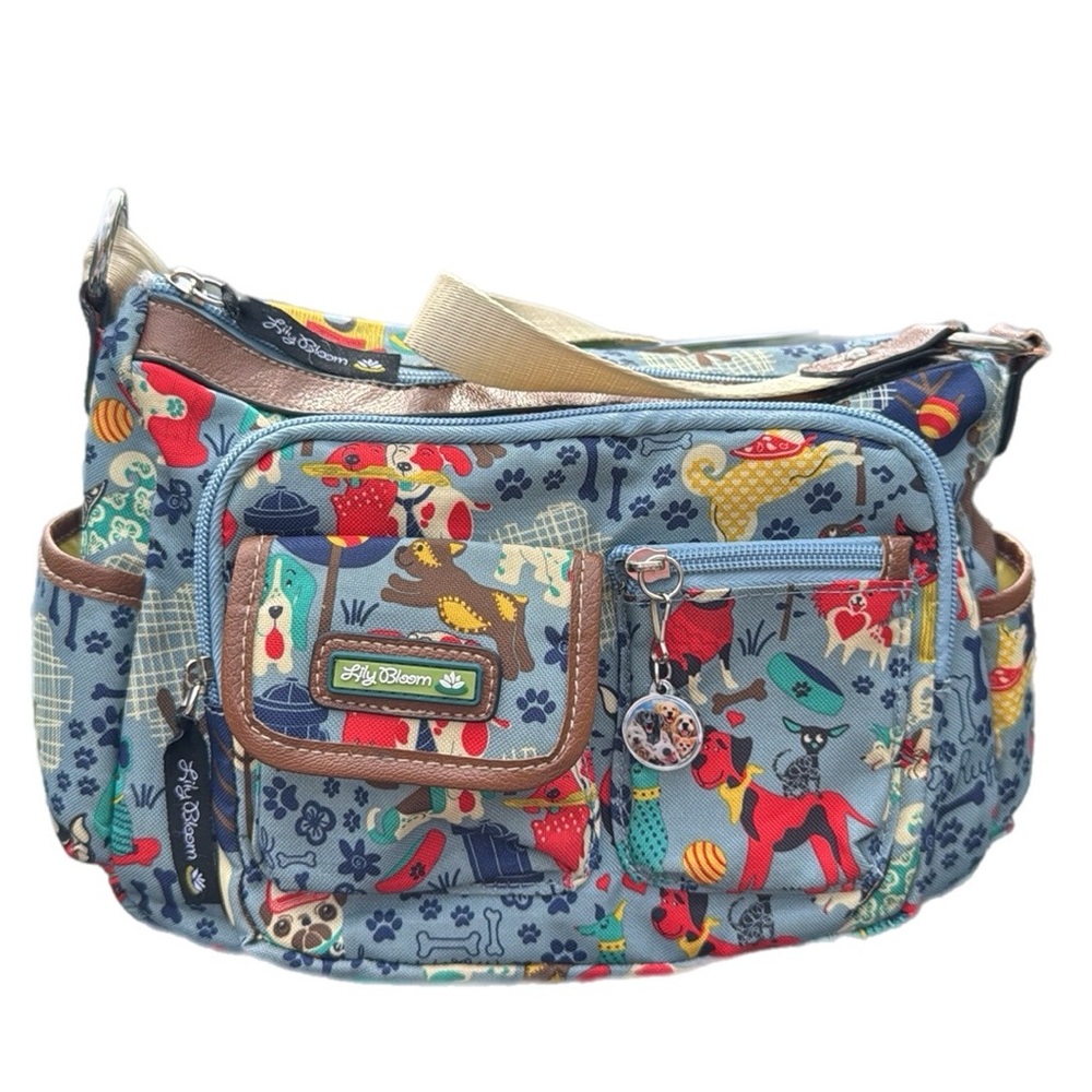 LILY BLOOM Who Let The Dogs Out Canine Print Crossbody Purse